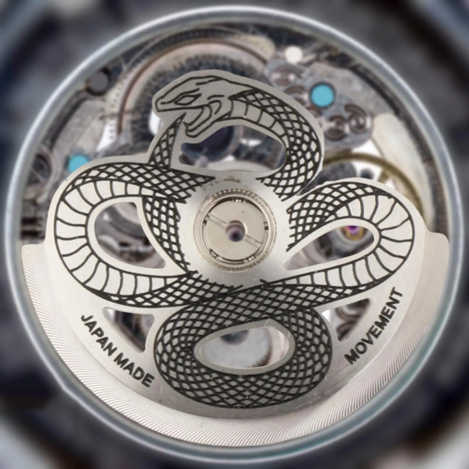 Watch Movement Rotor Snake Pattern 2.8cm Diameter Easy to Use Sturdy Spare Part Automatic Rotor for NH36 4R35 NH35 NH39 4R36