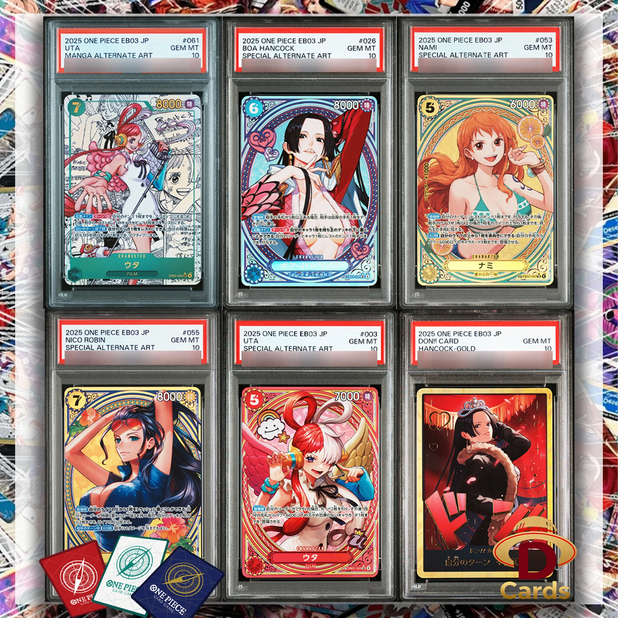

Японские коллекционные карты One Piece EB03-Extra Booster - One Piece Heroines Ed- P/S/A10 GEM MT10 Foil Card, игровые аниме-карты (прокси-карты)