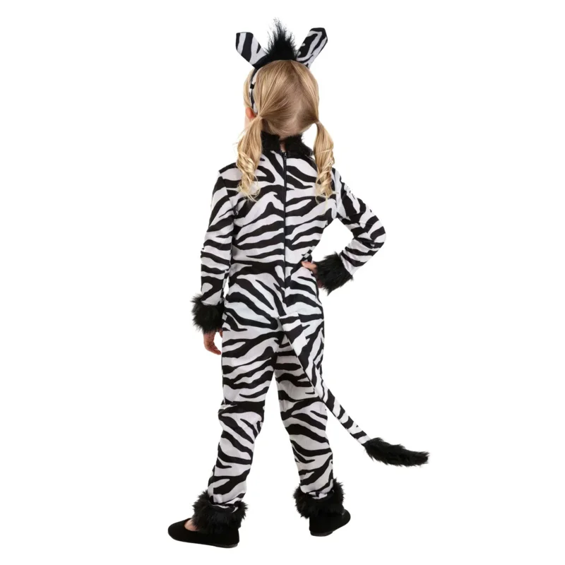 Toddler Girls zebra costume child sassy stripes animal onesie Halloween costume dress up rode play Kids Cosplay Costume