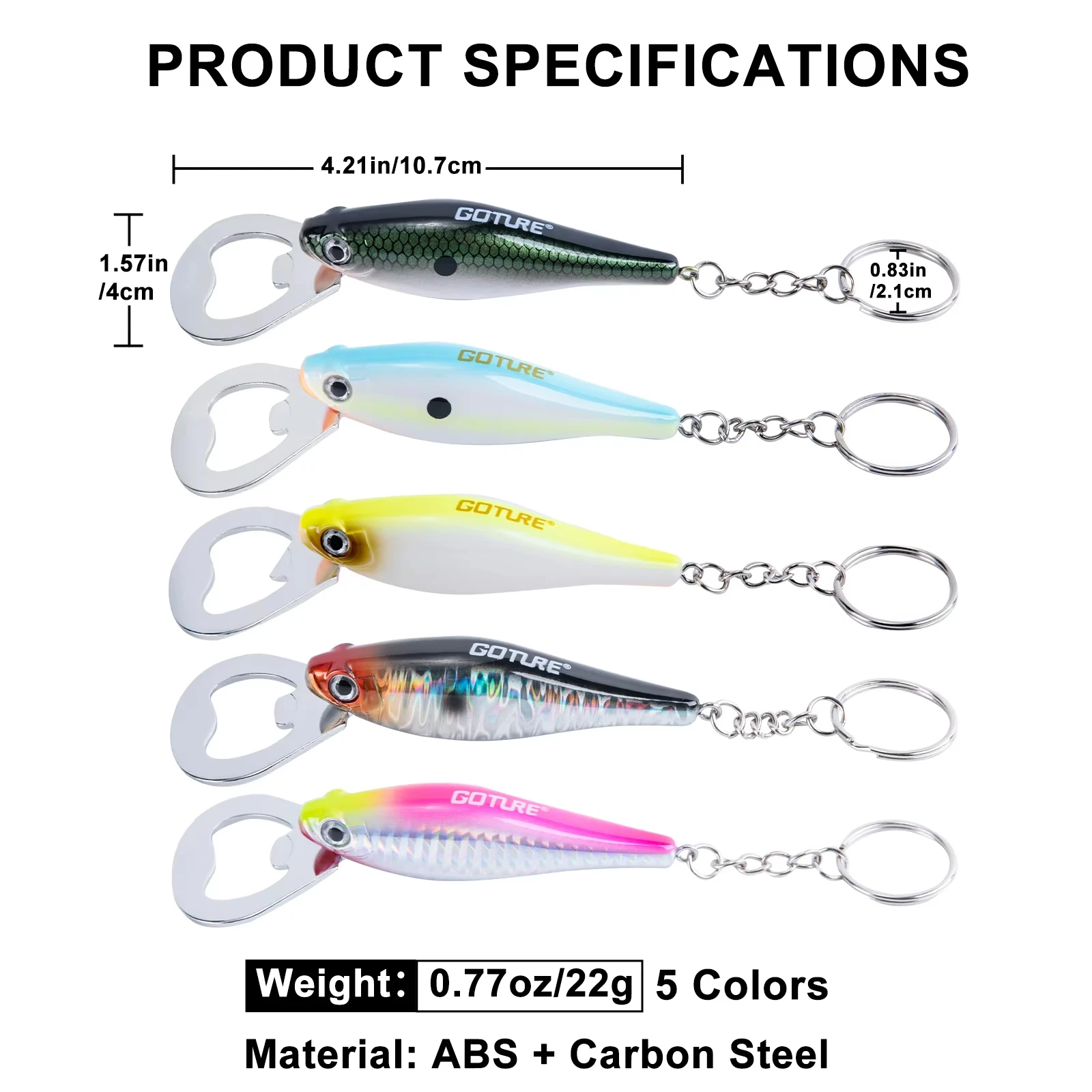 Goture 1pcs Fishing Lure Bottle Opener Stainless Steel Fish Pattern Fishing Accessory  for Beer Dining Bar Gadgets Kitchen Tool