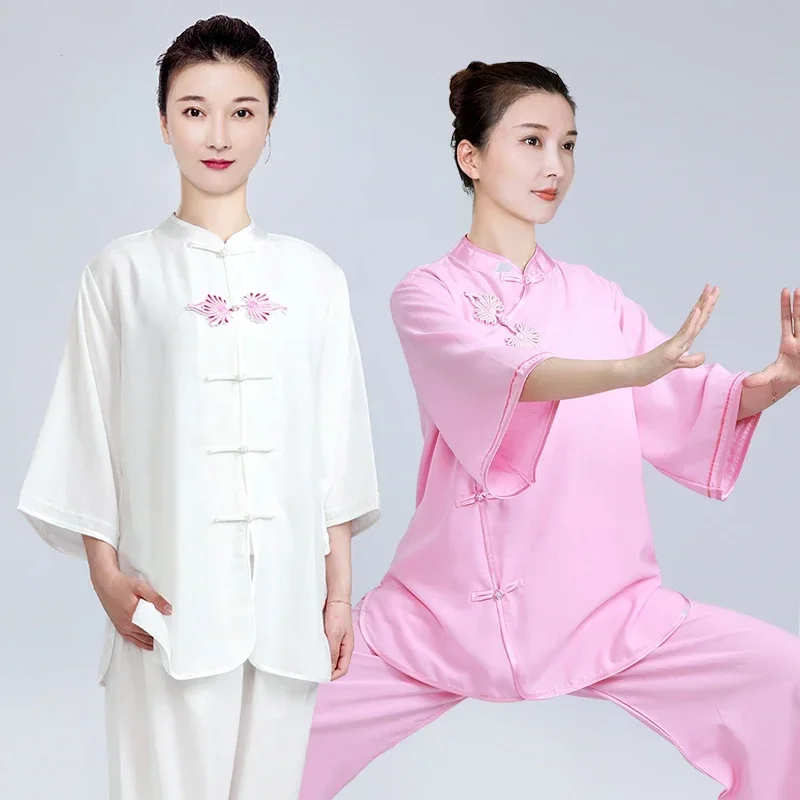 

Summer Kung Fu Dress Martial Art Uniform Tai Chi Clothes Wushu Clothing Women Short Sleeve Multicolor Kun Master 2025 New Style
