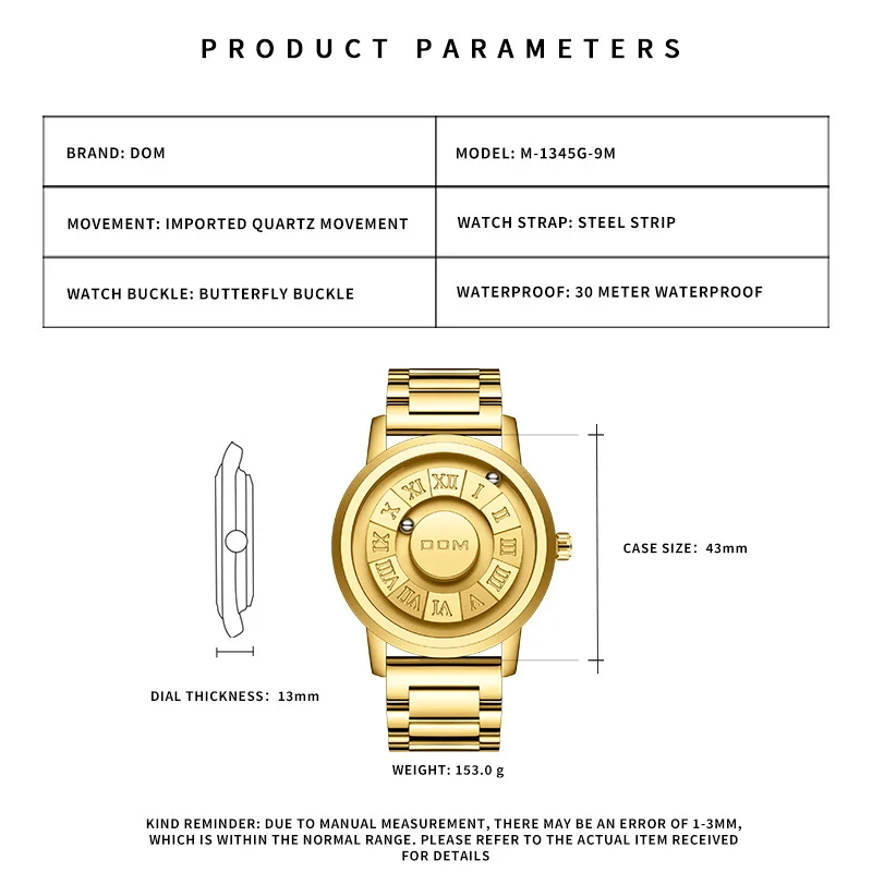 DOM M-1345 ساعة للرجال السماء المرصعة بالنجوم الإبداع المغناطيسي الذكور الساعات عادية الرياضة مقاوم للماء كوارتز ساعة اليد Relogio Masculino