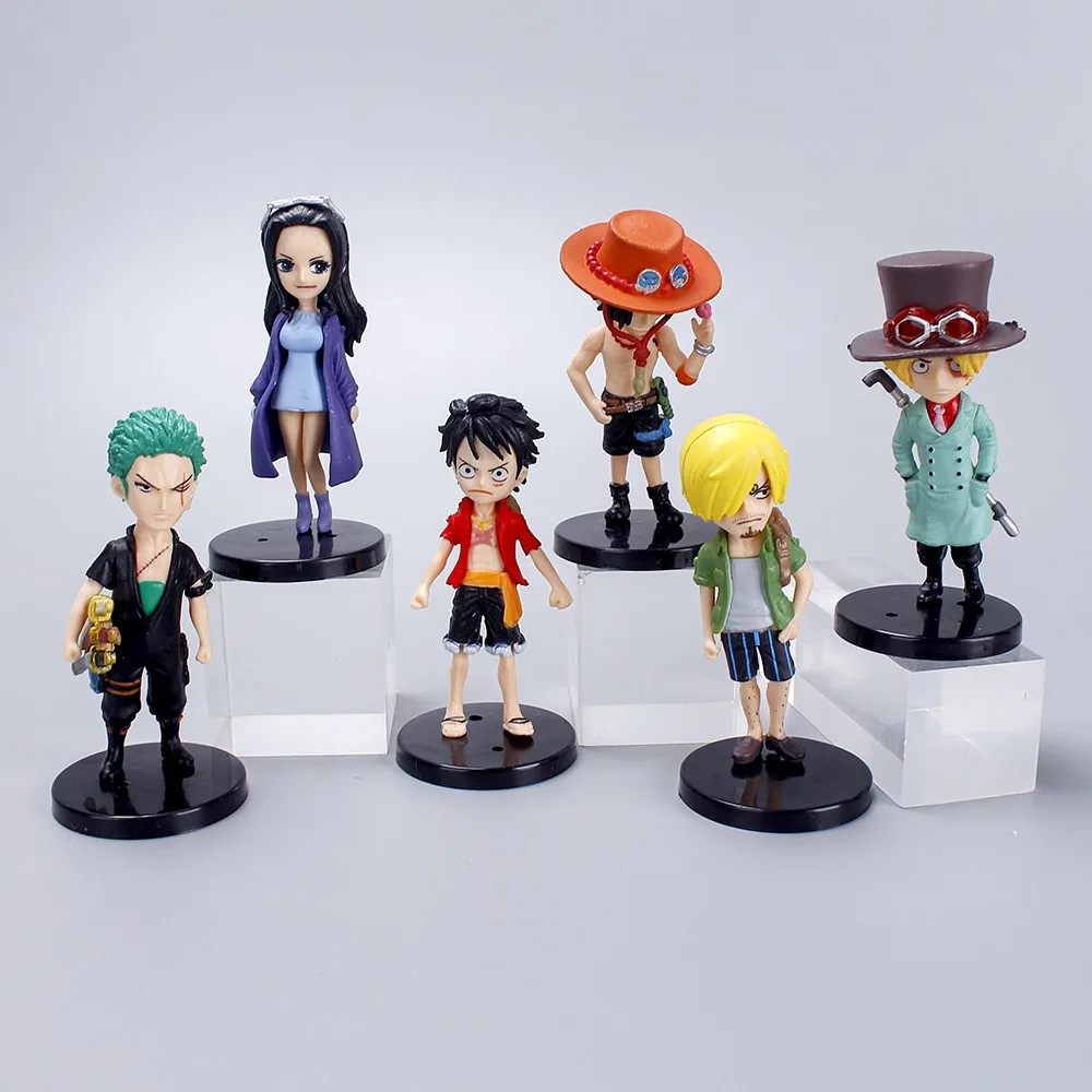 6 unids/set Anime figura de acción de una pieza PVC Luffy nueva acción coleccionable modelo decoraciones muñeca niños juguetes para regalo de Navidad