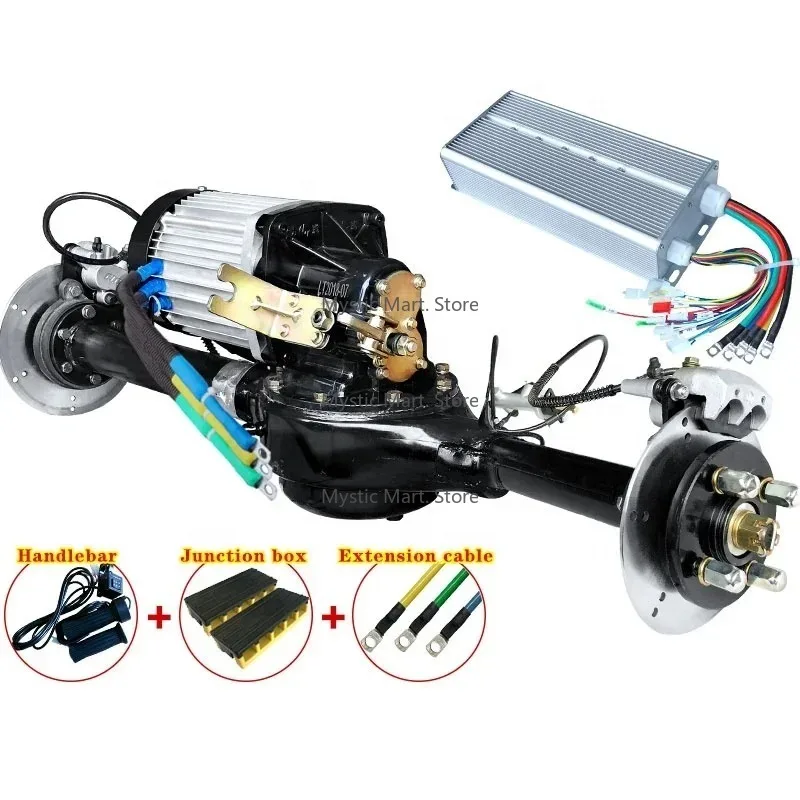 

Electric Vehicle 3000w 72v Variable Speed Rickshaw Chain Drive Motor Conversion Kit with Controller and Rear Axle