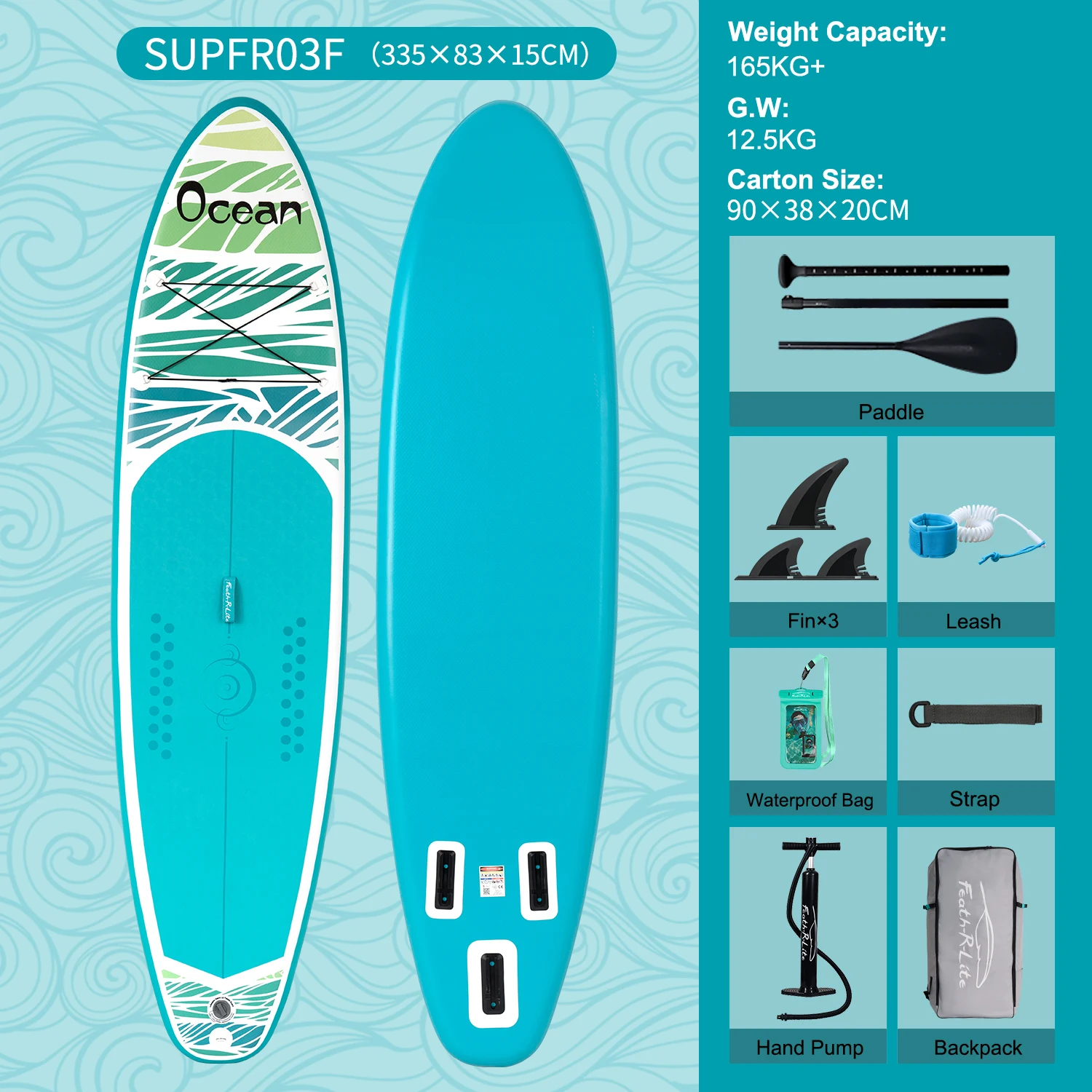 FunWater Stand Up Paddle Board Opblaasbaar Paddleboard Surfplank Surf Sup Board Antislip Watersport Paddleboard