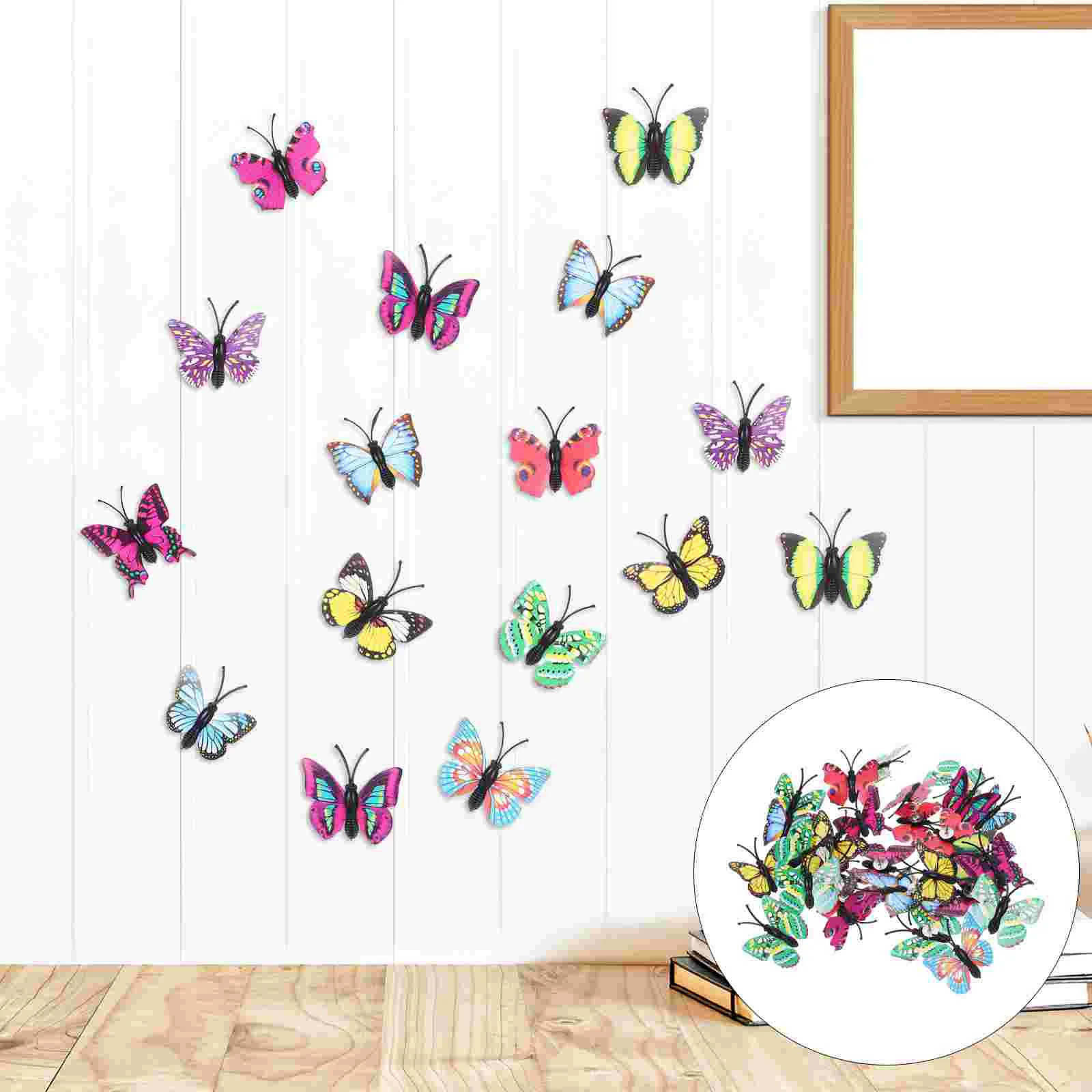 30 Pcs Simulated Butterfly Thumbtack Reusable Tacks Decor Push Pin Decorative Bulletin Board Photo Wall Metal Pushpin