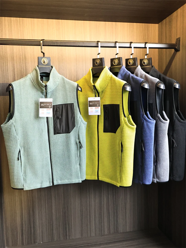 

Men's Warm Fce Vest Autumn Winter Stand Fit Faion Urban Sle Polyester Fiber Zipper Closure Stand Collar Outerwear