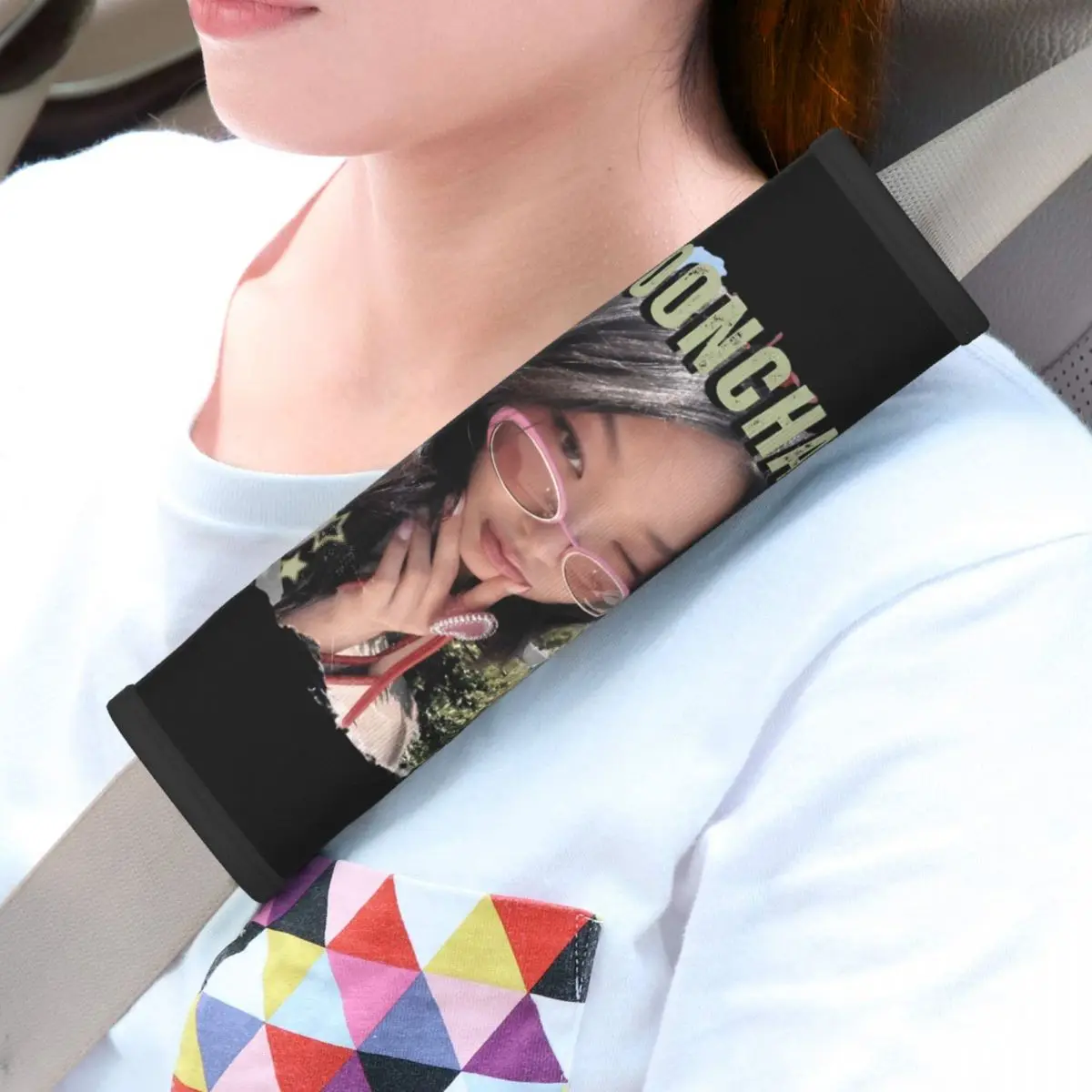 Yoonchae Katseyes Kpop Girl Group Soft Seatbelt Cover for Car Airplane Seat Belt Shoulder Pad 2 Pack