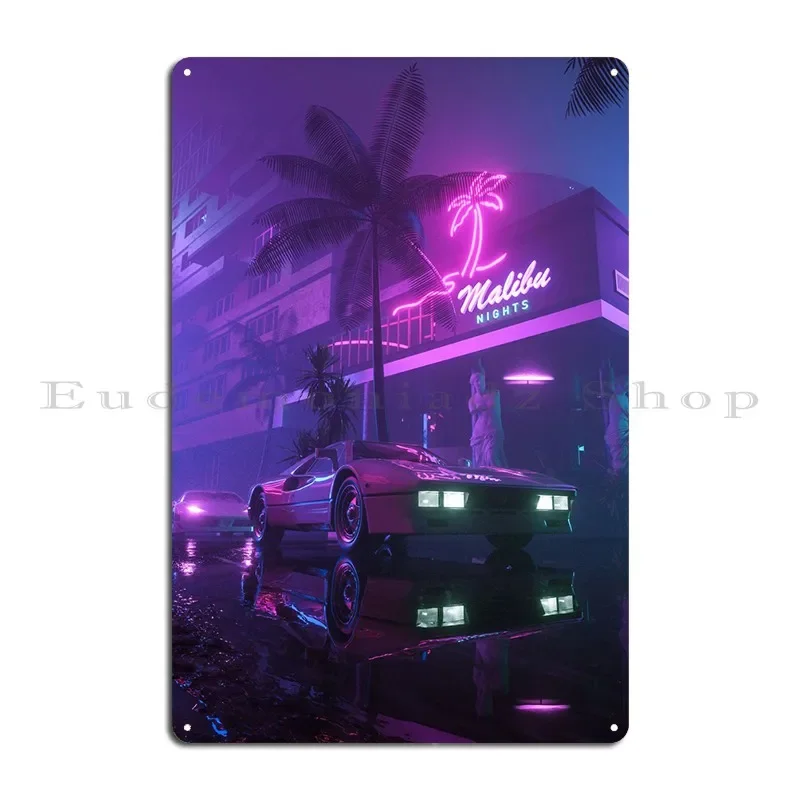 Malibu Nights Metal Signs Printing Club Design Wall Decor Club Bar Tin Sign Poster