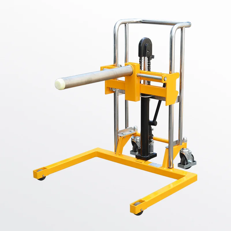 400KG Mini Semi Electric Stacker Manual Hydraulic Lift Truck Lightweight Mobile Pallet Lifter Small Warehouse Material Handling