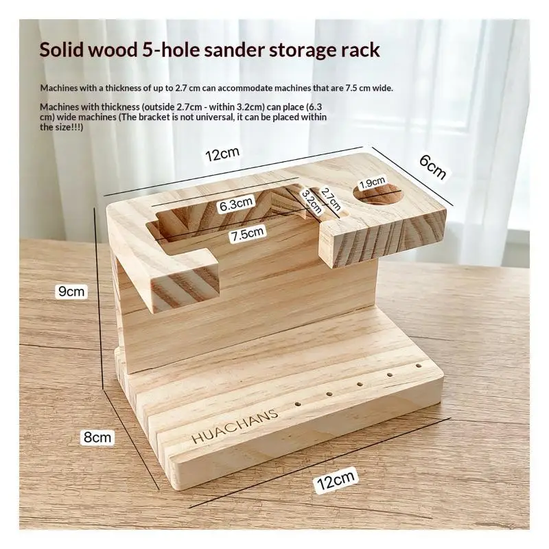 Nagelbohrer-Halter aus Holz, 1 Stück, Langlebiges Maniküre-Werkzeug Aufbewahrungsregal für Heim-DIY, Nagelkunst und Schönheitssalon – Detail 16