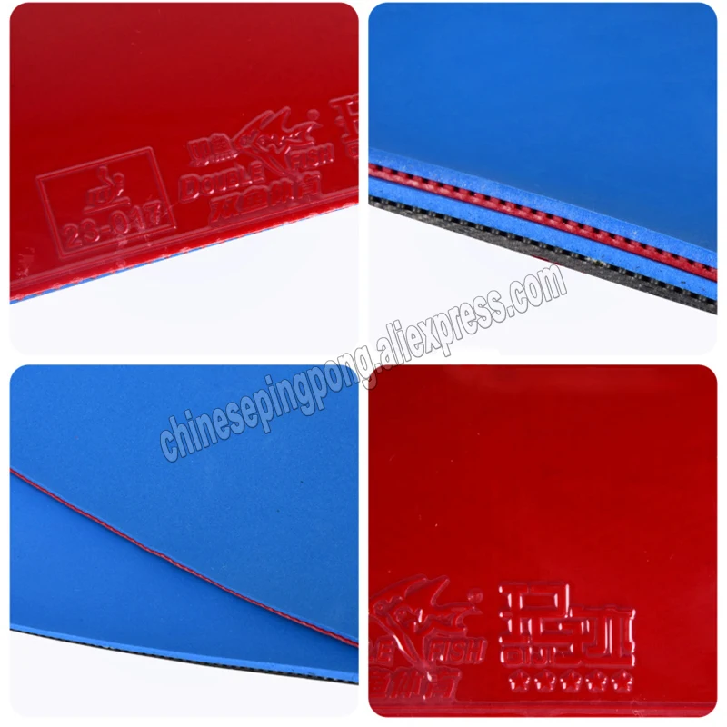 مزدوجة الأسماك QIJI تنس الطاولة المطاط الأزرق الإسفنج النقاط في لزجة هجوم سريع حلقة مزدوجة الأسماك بينغ بونغ الإسفنج #6