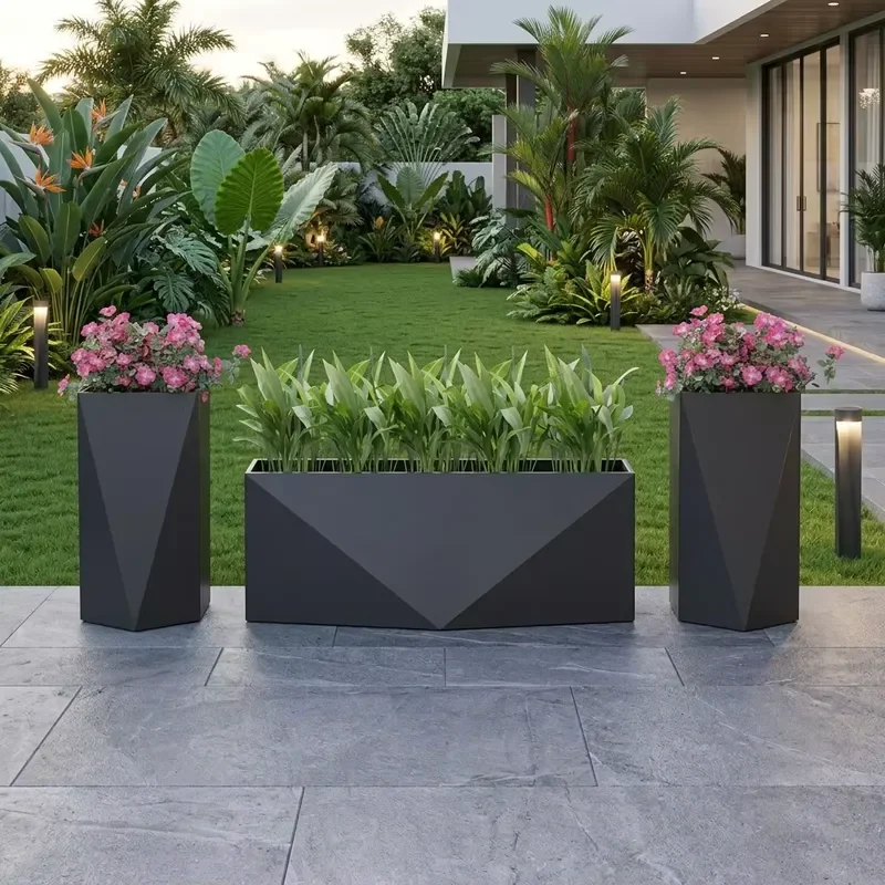 Large Outdoor Decorative Flower Pot High Garden Planter Custom Size Planting Container for Yard Patio Landscape Decoration