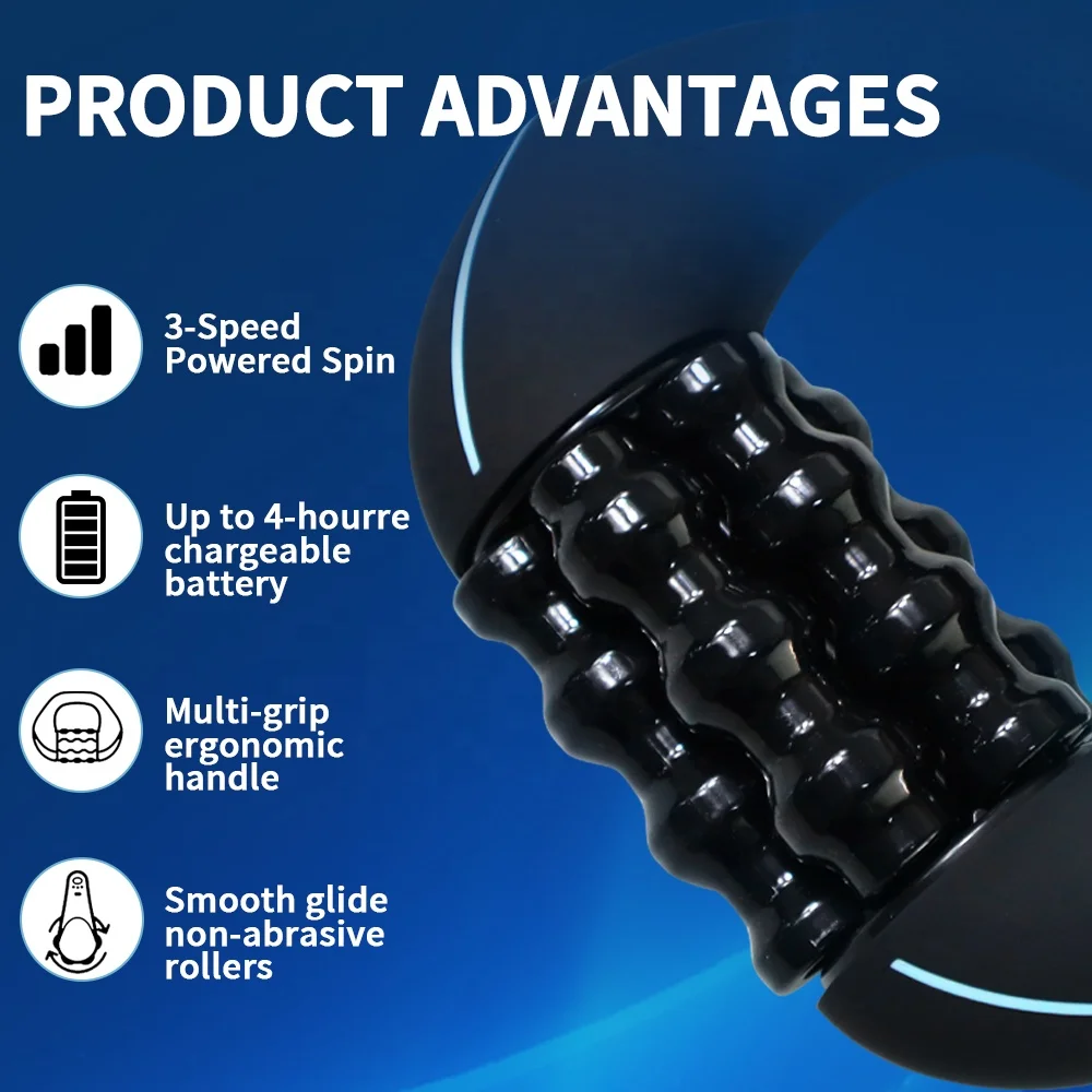 Portable Percussive Massage Roller Deep Tissue Muscle Recovery Device for Post-Workout Relaxation & Muscle Tension Relief