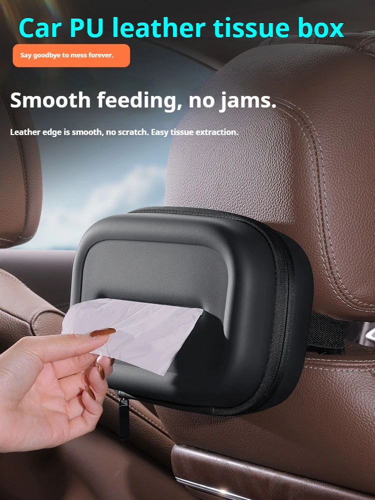 Car 3D stereoscopic Extra-Long & Large tissue box seat backrest Sunshade panel tissue box Accessories With LOGO customization