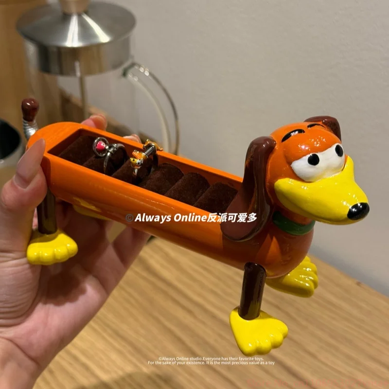 ديزني فاتنة الكلب الدائري حامل صندوق مجوهرات تخزين المجوهرات عرض الرف Kawaii سطح المكتب الحلي هدية عيد ميلاد