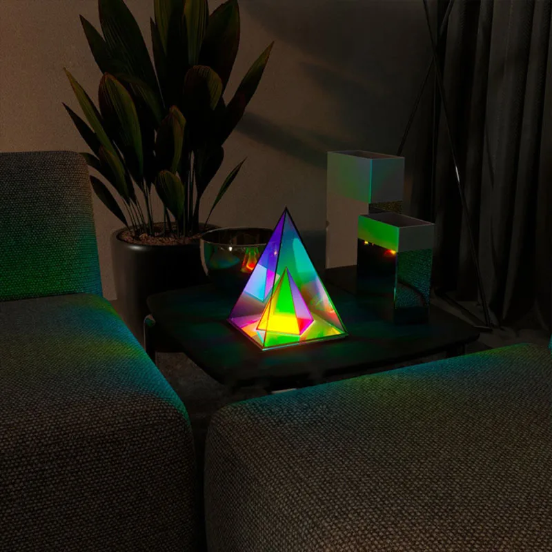 Imagem -05 - Decoração do Quarto da Pirâmide 3d Luz Noturna Rgb Atmosfera Lâmpada Decorativa Usb Desktop Caixa de Cubo Mágico Criativo Decoração do Quarto