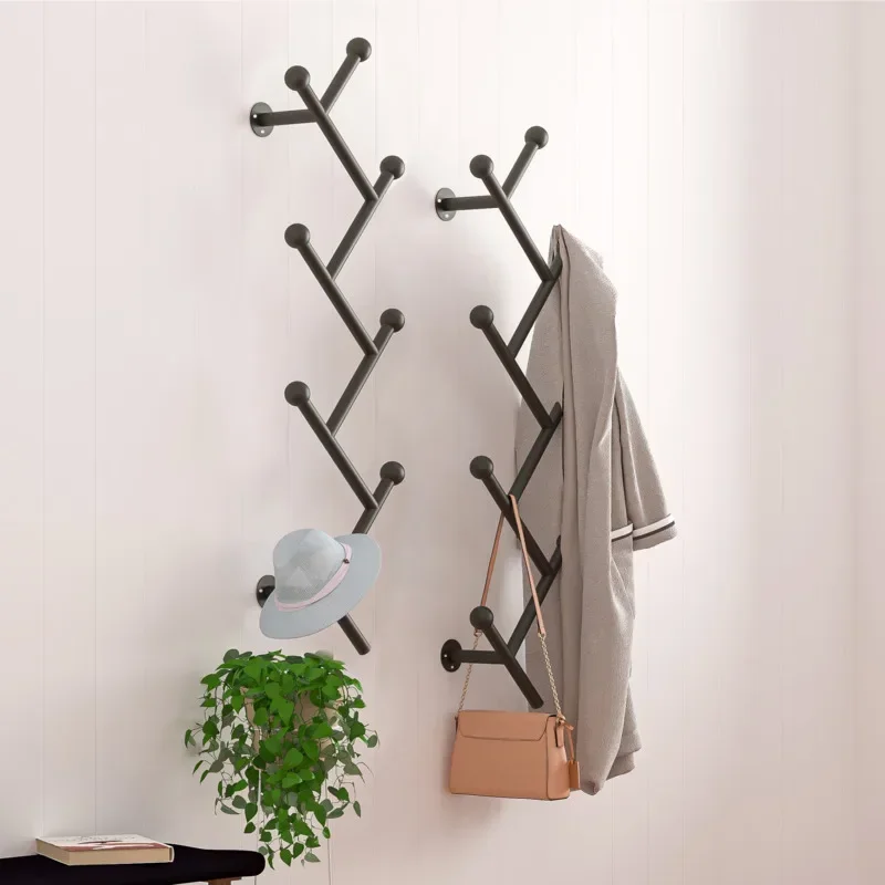 Creative Branch Living Room Porch Door Clothes Shelf Modern Wall Coat Rack Iron Bedroom Bedside Hooks Unique Design SpaceSaving