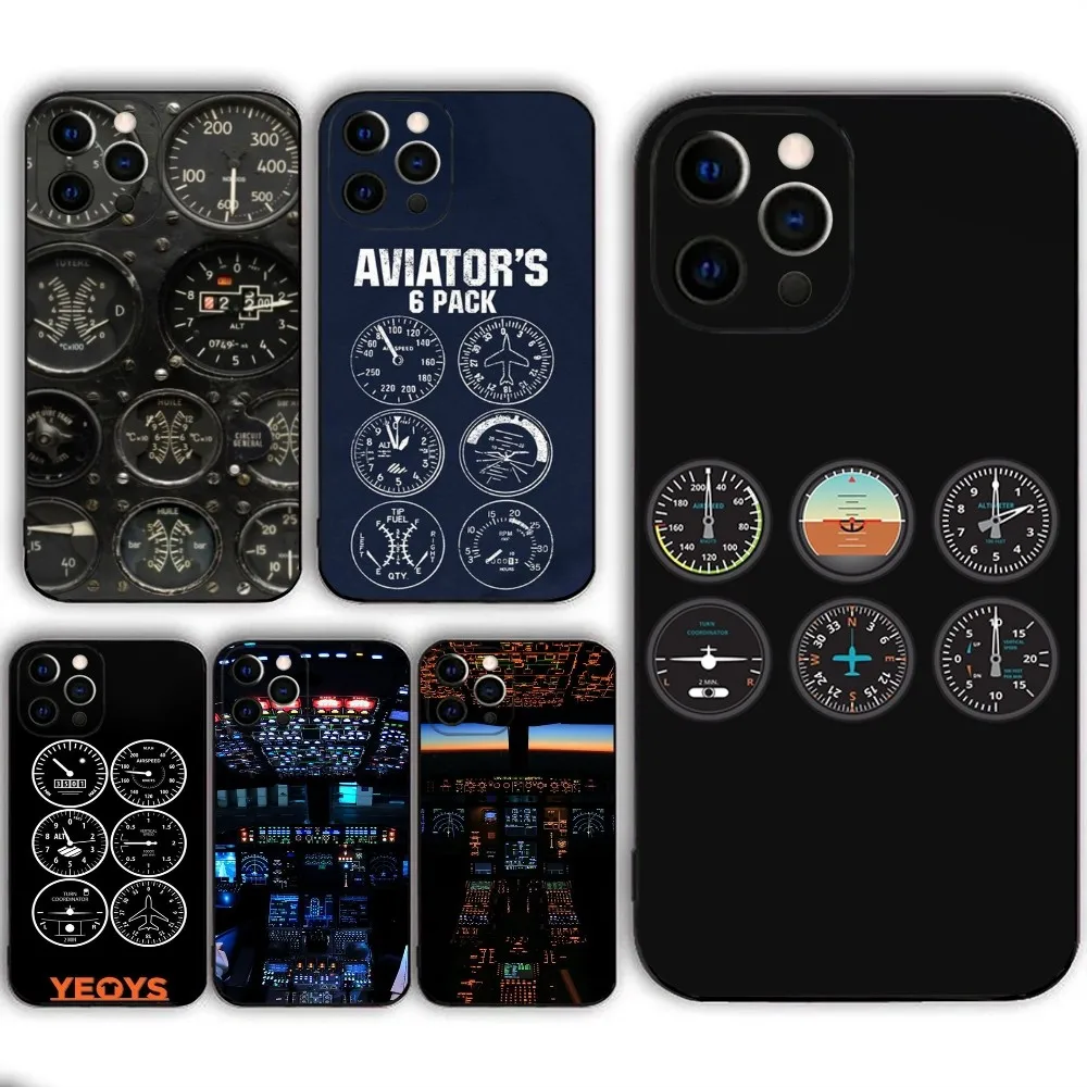 Aviation Aeroplane Pilot Cockpit  Phone Case  For IPHONE 15,13,14,12,Mini ,11, Xr, X ,Xs Pro Max 8, 7 Plus Back Cover