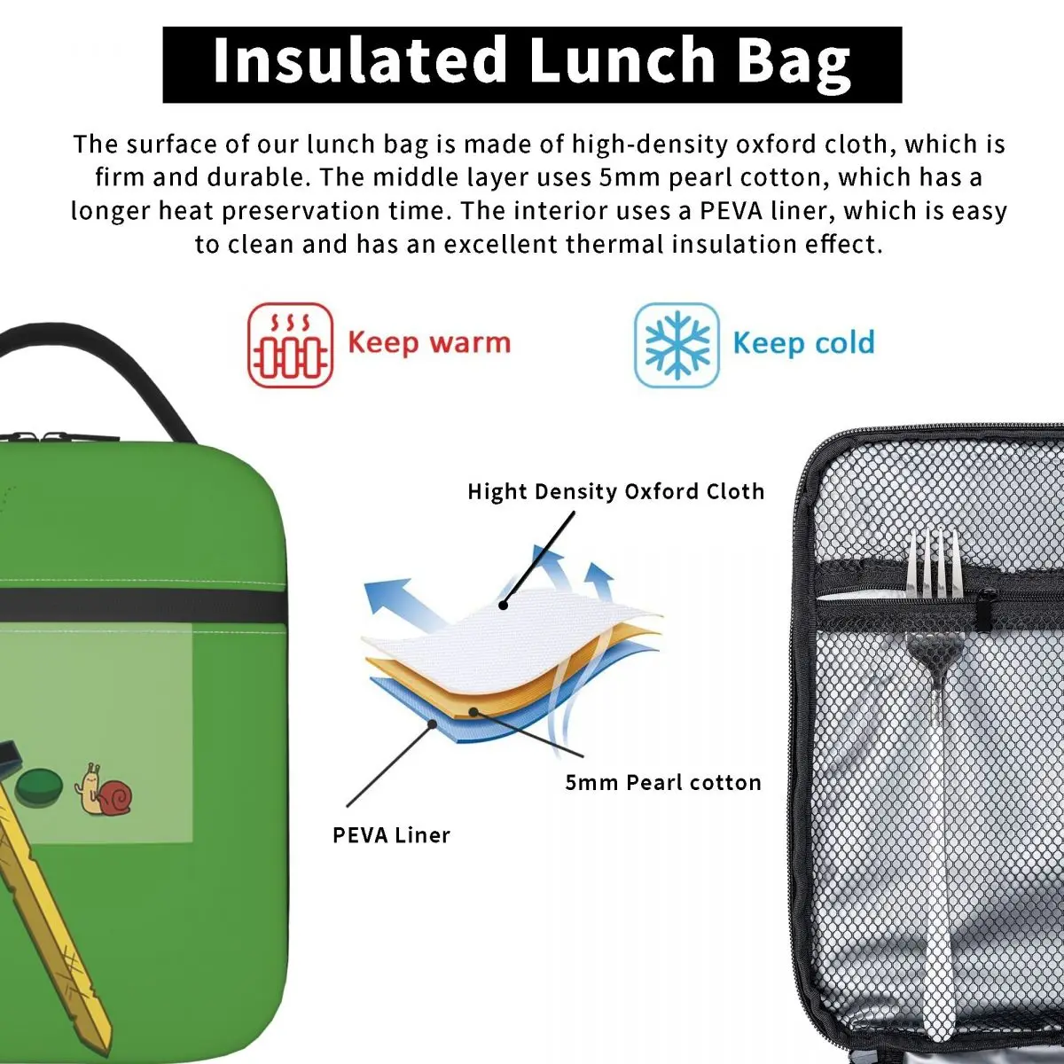 Finn The Human Adventurer Backpack Insulated Lunch Bag for Women Kids Portable Food Boxes Thermal Lunch Box Tote