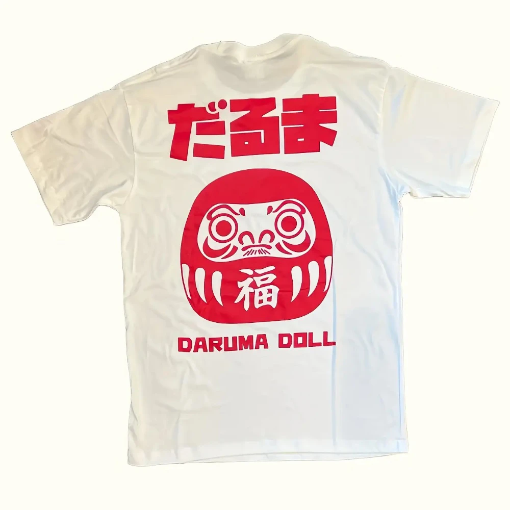 Men'S Daruma Doll Graphic Tee Casual Shirt Featuring Traditional Japanese Art Suitable for Daily Wear and Special Events