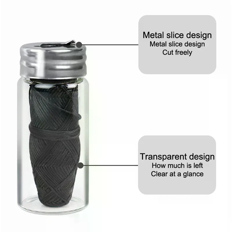 30m Vegan Biodegradable Bamboo Charcoal Dental Floss with Refillable Glass Holder Mint Flavored Tiny Floss