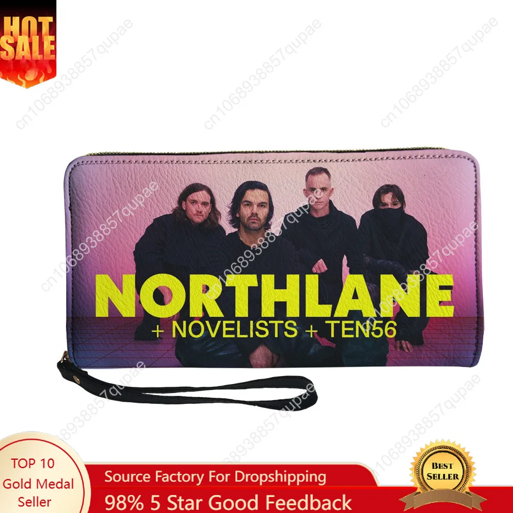 

Northlane Metal band Custom Wallet Purse Mens Womens Teenagers Zipper Long Wallets Double Print Portable Wallet Gift Bag