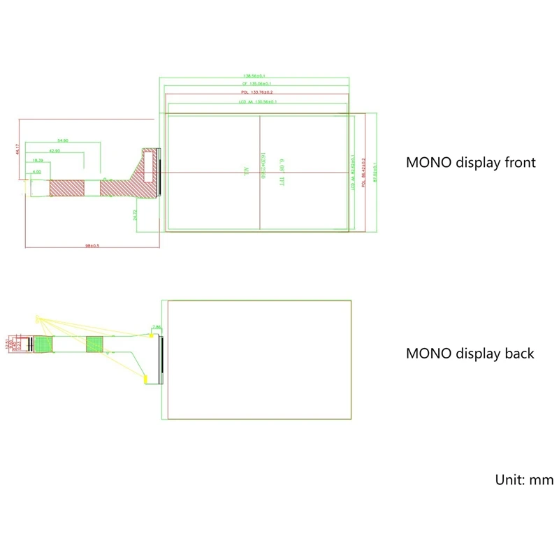 Imagem -02 - Mono Lcd hd Display para Elegoo Interface Mipi 50pin Dxq608-x04 Resolução 2560x1620 para Elegoo Mars Pro Voxelab Proxima 6