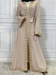 Skromna Abaya Ramadan Dubai Robe Femme Musulmane Turcja Kaftan Islamska odzież muzułmańska dla kobiet Kimono Caftan Marocain Kardigan