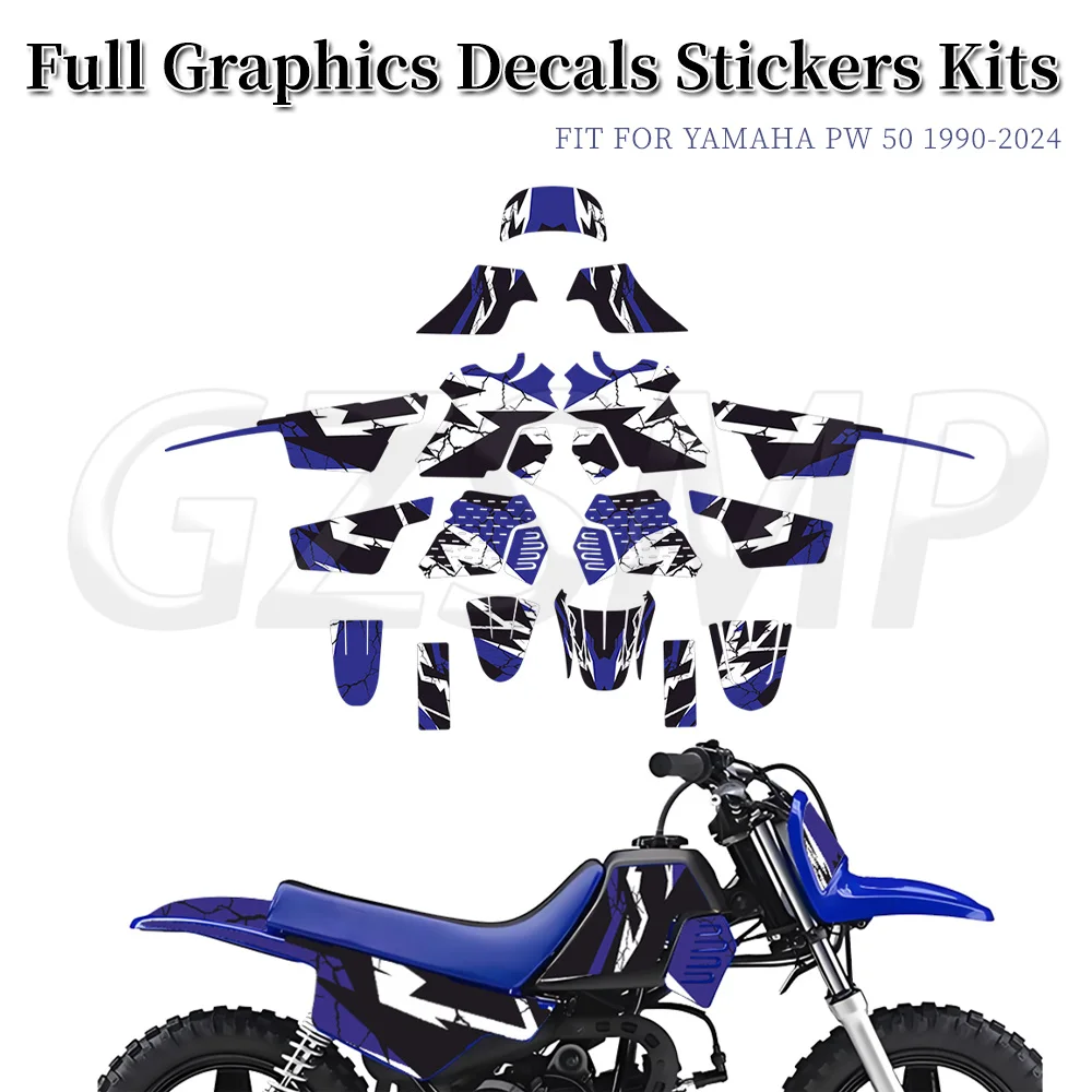 Fit For PW50 PW 50 1994-2024 Dirt Bike All Years Motorcycle Fairing Graphics Backgrounds Decals Stickers Kit Customize