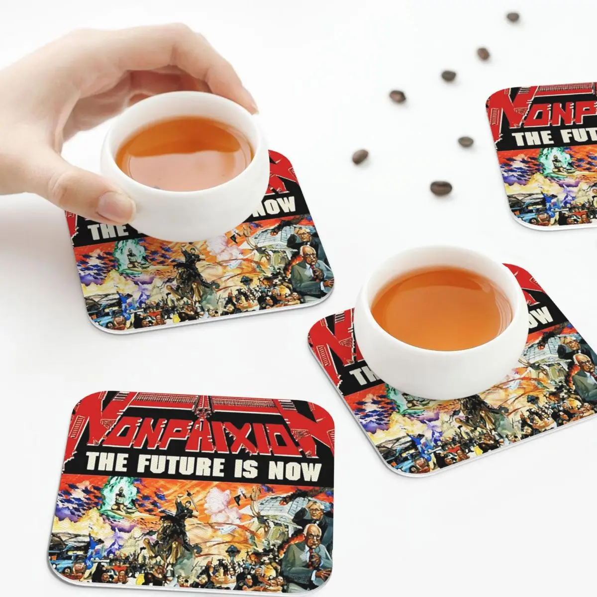 

Non Phixion Coasters Kitchen Placemats Non-slip Insulation Cup Coffee Mats For Decor Home Tableware Pads Set of 4
