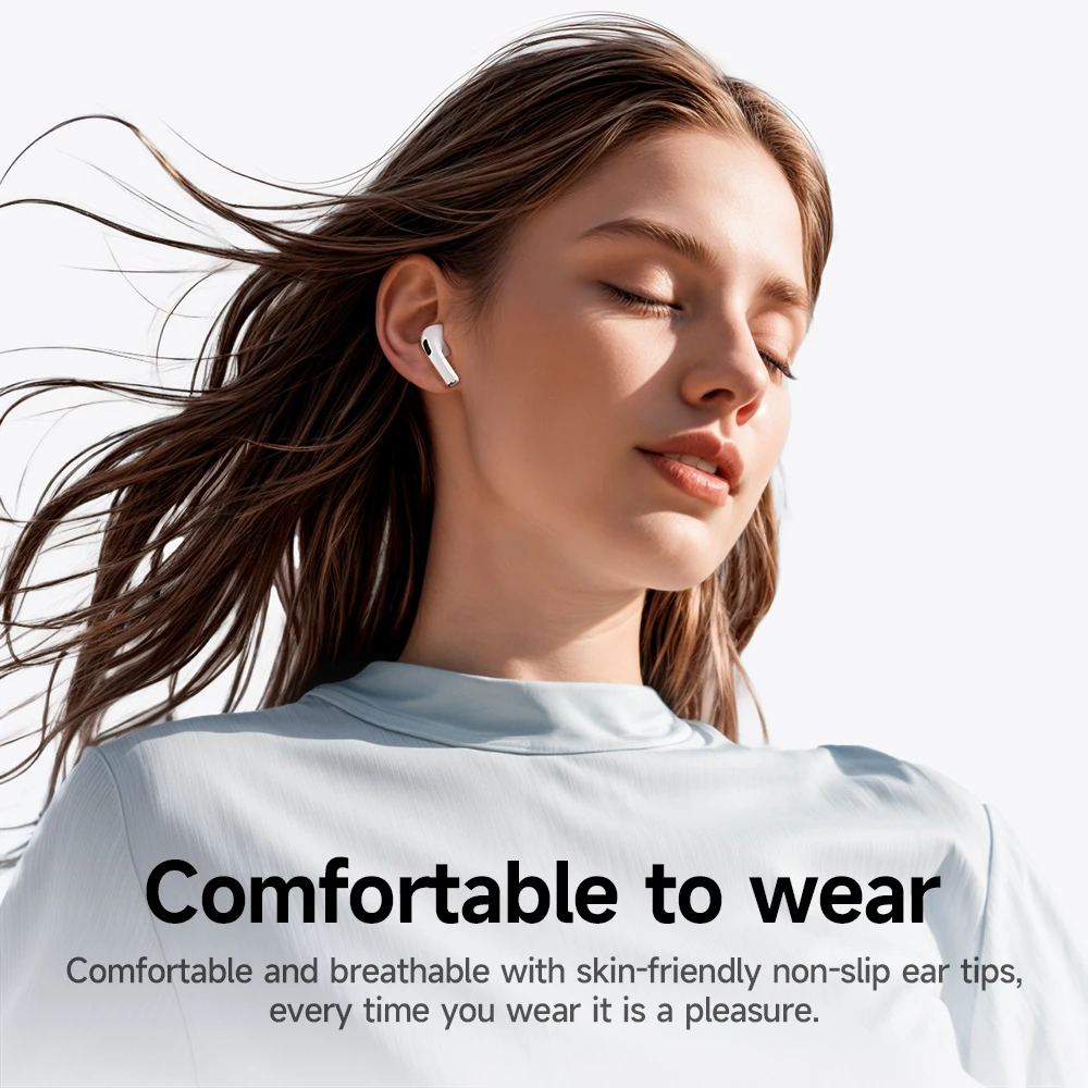 HOCO EW72 Lite Wireless Touch Screen Bluetooth Headset LED Power Display In Ear Sport Game Headphones with Charging Box White