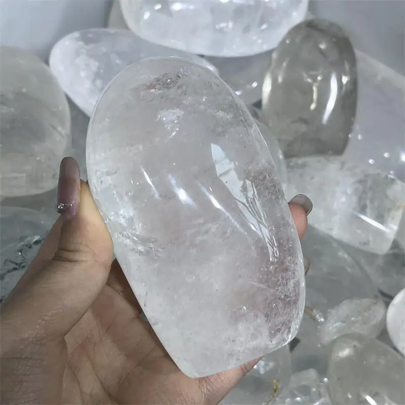 

1kg Natural Clear Quartz Palm Decor Carving Reiki Gemstone Decoration Crystal Quartz Healing High Quality For Gift 1PCS