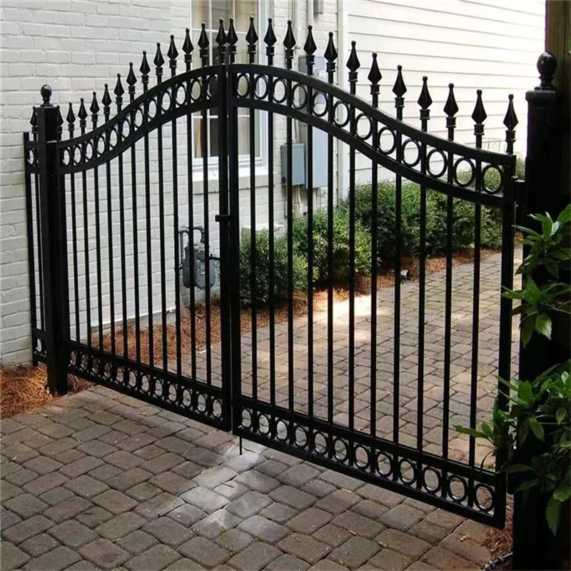 Customization Manufacturers Wrought Iron Driveway Gate Villa Swing Gates Special Design Metal Fence Gate System for Safety Steel
