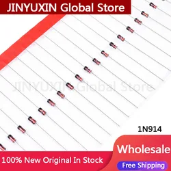 100PCS IN914 1N914 1N914B 1N34A 1N60P 0.3A 75V Switching Diode DO-35 Glass Diode