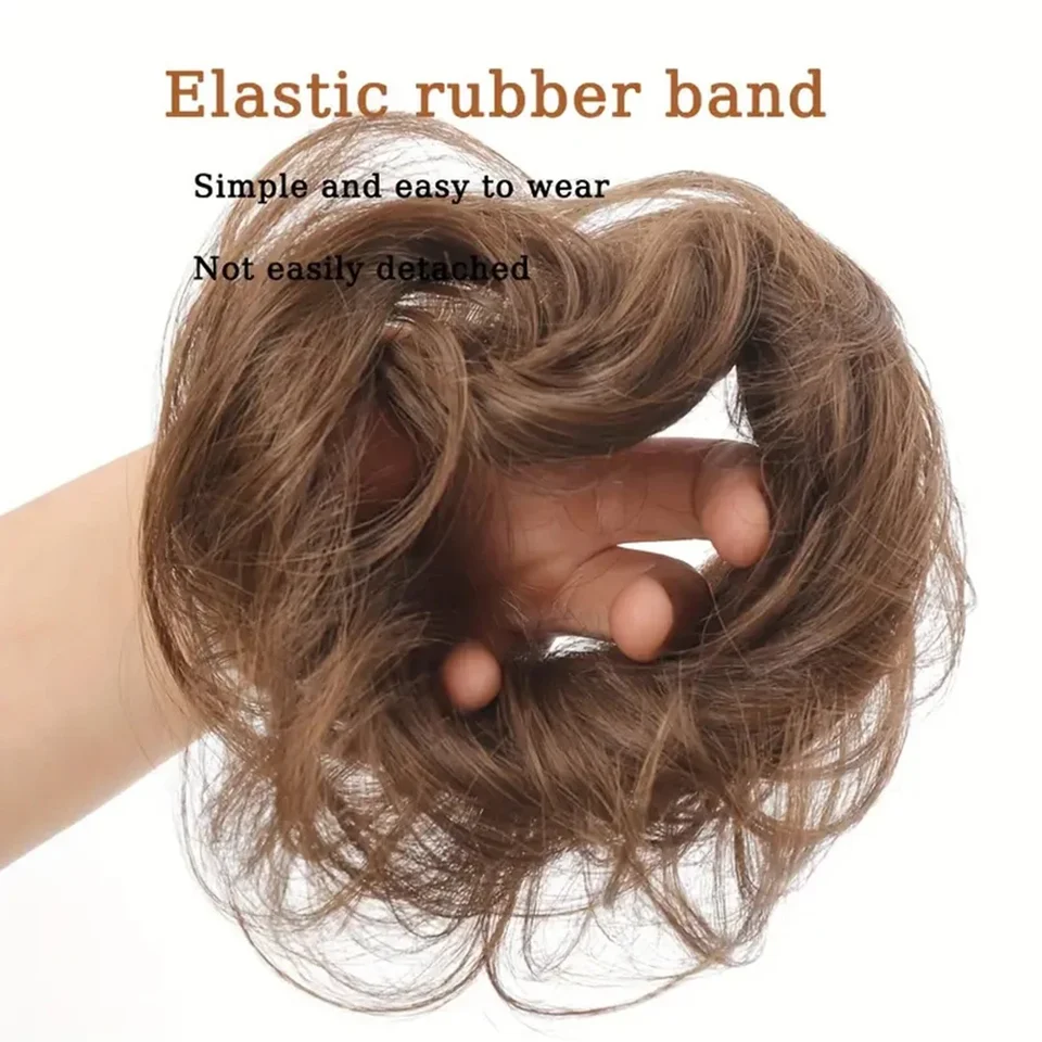 Postizo de moño con cola de caballo para mujer, pieza de cabello humano brasileño, recogidos, dona, chignon, extensiones de cabello 100% humano 5