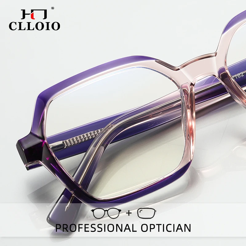 

CLLOIO Fashion Square Prescription Reading Glasses Women Myopia Eyewear Hyperopia Anti Blue Light Progressive Optical Glasses