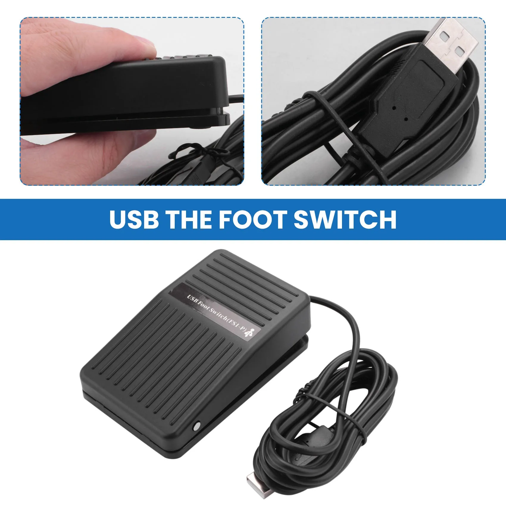 Pedal de teclado con interruptor de pie USB para PC