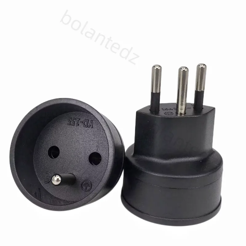 Bolantedz Europejska Francja do szwajcarskich wtyczek Adapter podróżny 3-pinowa wtyczka 10A 250V Wtyczka zasilania UE do Szwajcarii Wtyczka elektryczna — zdjęcie 4