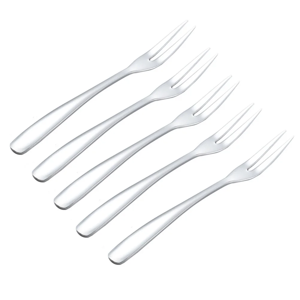 

5Pcs Thicken Stainless Steel Fruit Forks Reusable for Pastries Desserts Easy to Use Fruit Fork Cake Fork Lunchbox Picks