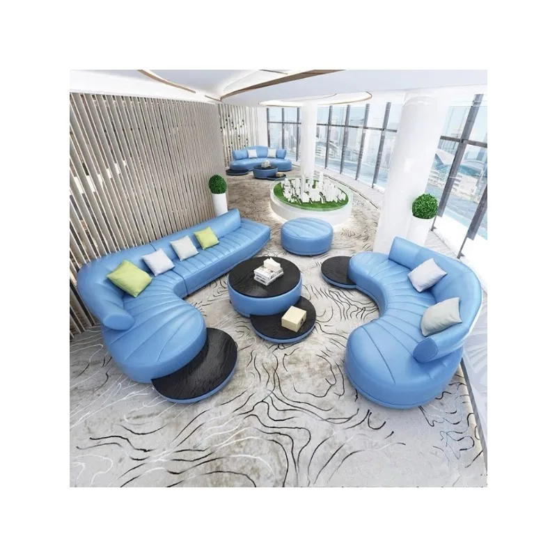 Simple modern curved sofa, first-layer scalper leisure living room furniture