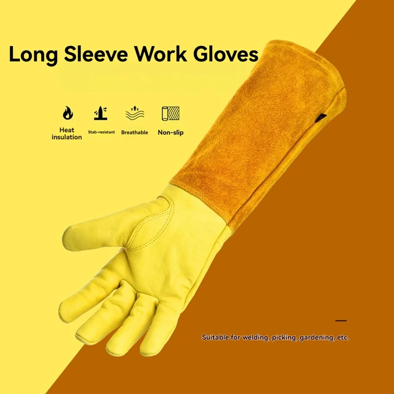 Rose Pruning Gloves For Men And Women Long Thorn Proof Gardening Gloves Breathable Leather Best Garden Gift L