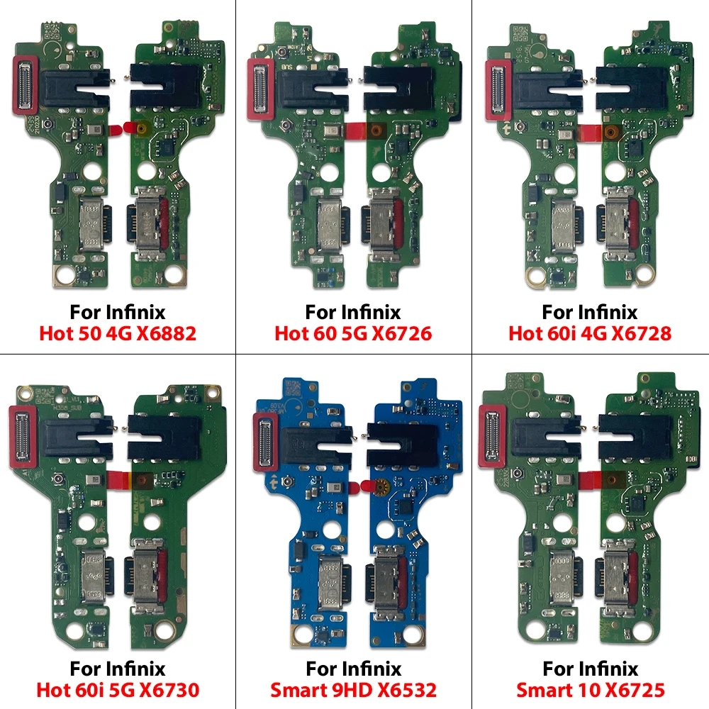USB Charging Port Dock Charger Plug Connector Board Flex Cable For infinix Hot 50 Pro Plus 60 60i 4G Note 50X 40 5G Smart 9HD 10