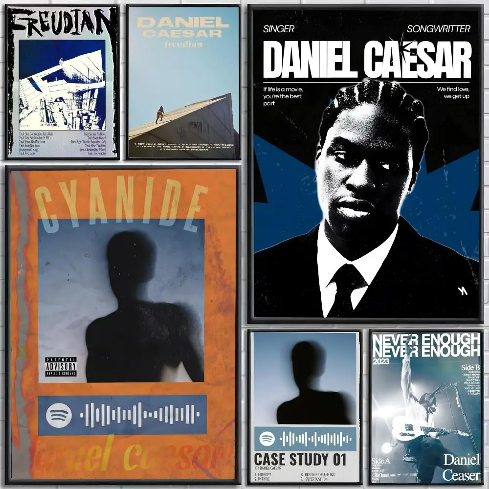 Music Daniel Caesar Poster Self-Adhesive HD Mural Wall Decals, Living Room Bedroom Home Decor Gift
