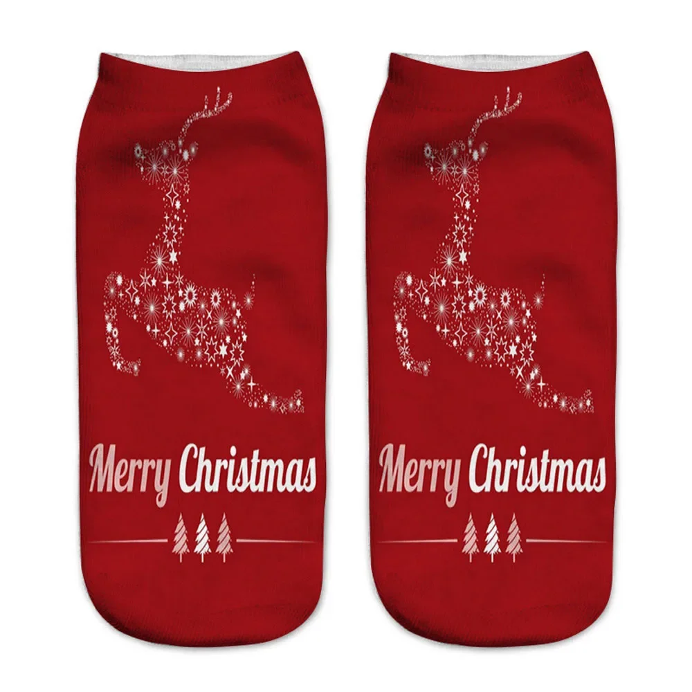 Stay Festive Funky With These Unisex 3D Printed Christmas Ankle Socks Snowman Santa Elk Design Creative Novel Birthday Gift