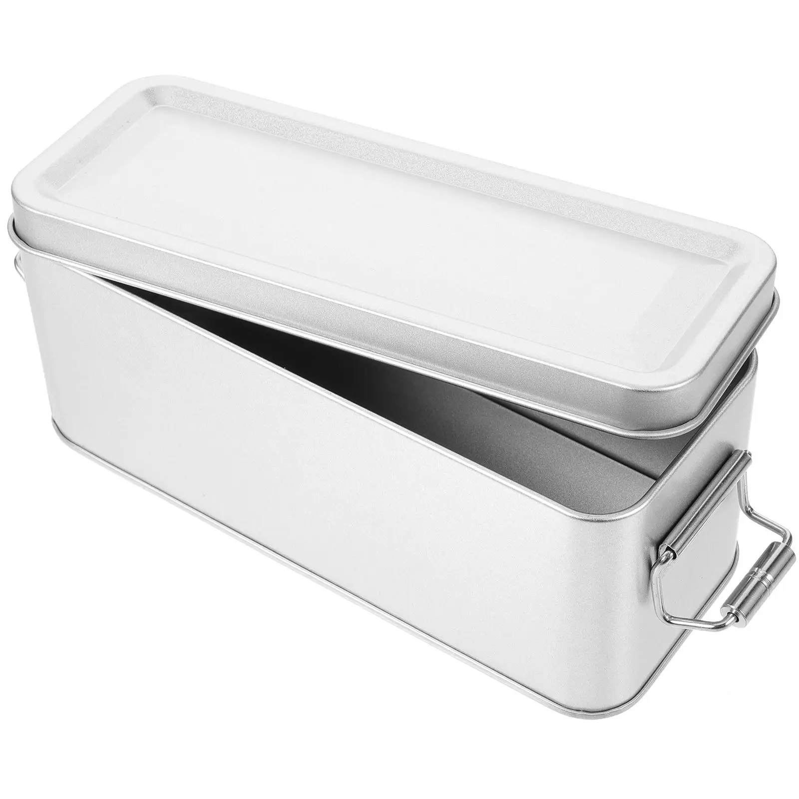 

Iron Box Packaging Rectangular Tin Cookie Storage Container Silver Light Festive Candy Biscuit Holder Gift Box