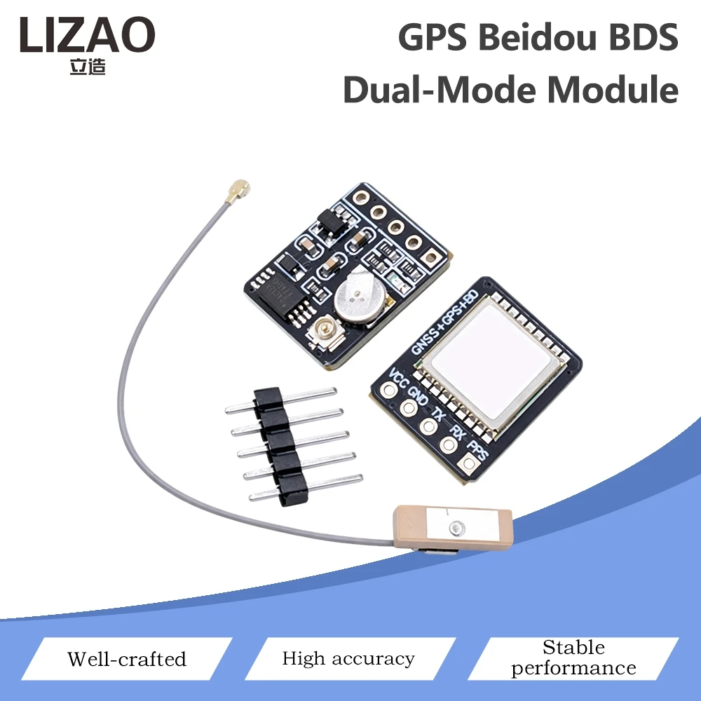 Image of ATGM336H GT‑U8 GPS BDS Beidou Dual-Mode-GNSS-Modul Satellitenpositionierungs-Navigationsmodul mit Keramikantenne für Arduino