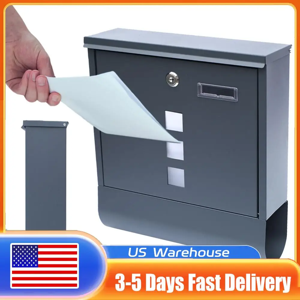 

Wall Mount Mailbox with Secure Key Lock Residential Mailbox Large Capacity Lockable Mailbox for Home Garden Service