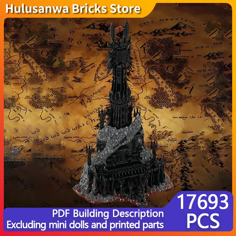 Rings Movie Model MOC Building Bricks Medieval Dark Castle Fortress Modular Technology Gifts Holiday Assemble Children Toys Suit