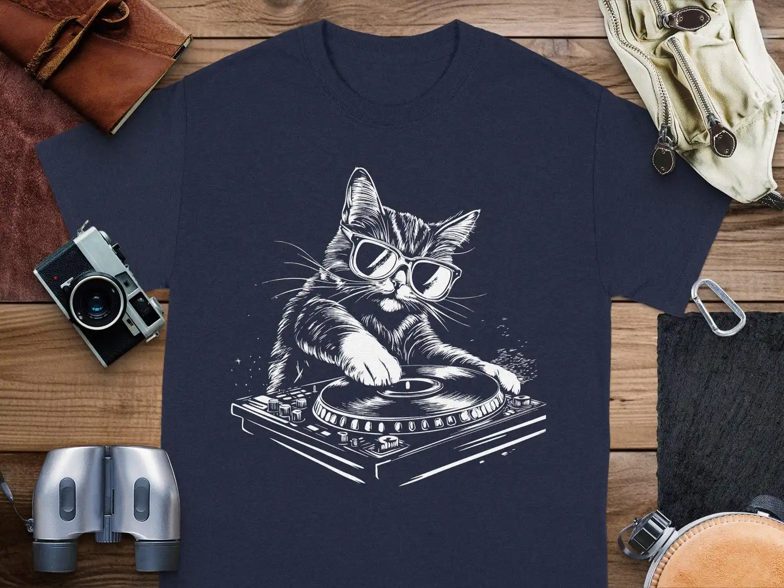 

Harajuku Global Epidemic Dj Cat Graphic T Shirts Pro Choice Mens Cotton T Shirt Round Pro Choice Neck Short Sleeve Y2k Tops